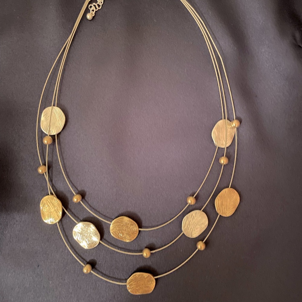 Silver and gold collar necklace